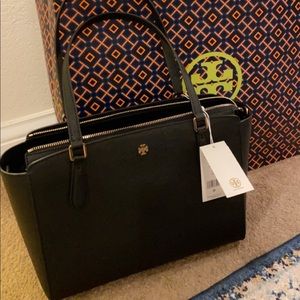 Tory burch tote brand new bag with tag black color
